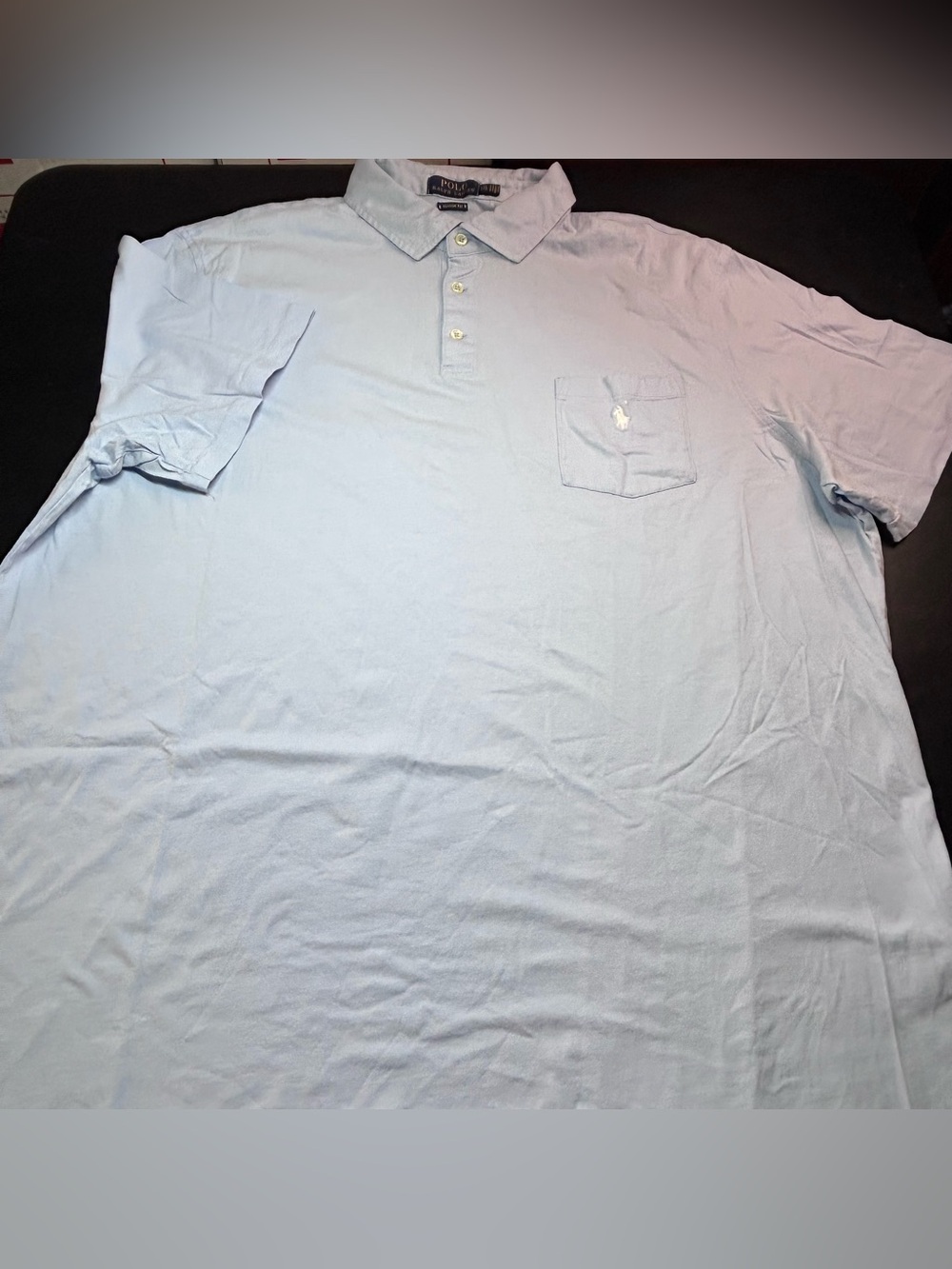 Ralph Lauren Light Blue Men’s Short Sleeve Polo with Chest Pocket